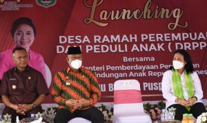 Menteri PPPA, I Gusti Ayu Bintang Darmawati Launching Desa Ramah Perempuan dan Anak di Kota Tikep, Kamis (19/5/2022).