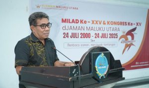 Wakil Walikota Tidore Kepualauan Ahmad Laiman, S.Sos memberikan Sambutan Sekaligus Membuka Dengan Resmi Milad Ke-25 dan Kongres Ke-15 dJaman Maluku Utara Tahun 2025