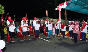 Salah satu kegiatan Semarak Agustusan yang digelar masyarakat RT 002 dan RT 003 Kelurahan Rum Kecamatan Tidore Utara Kota Tidore Kepulauan, Senin (17/8/2026) malam.