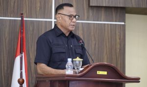 Wali Kota Tidore Kepulauan Muhammad Sinen, SE menyampaikan Pidato pada Rapat Paripurna DPRD dengan agenda penyampaian Ranperda tentang APBD-P TA 2026 beserta Nota Keuangannya, di ruang paripurna DPRD, Selasa (22/9/2026).